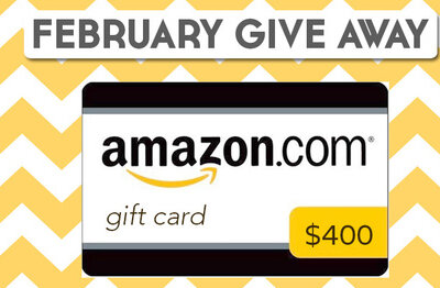 February Giveaway! Win a $400 Amazon Gift Card!