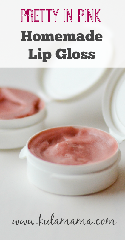 Pretty in pink homemade lip gloss from www.kulamama.com